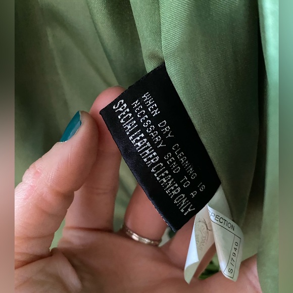 Vintage Lime Green Maxima Leather Skirt & Jacket Set - Picture 5 of 7